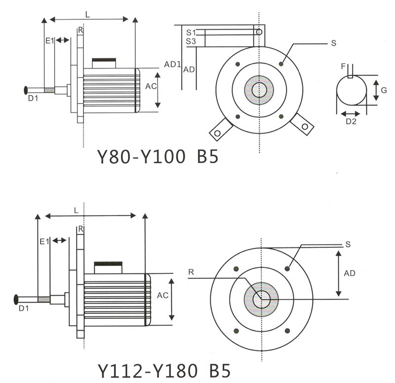 冷卻塔專(zhuān)用電機(jī)外形尺寸